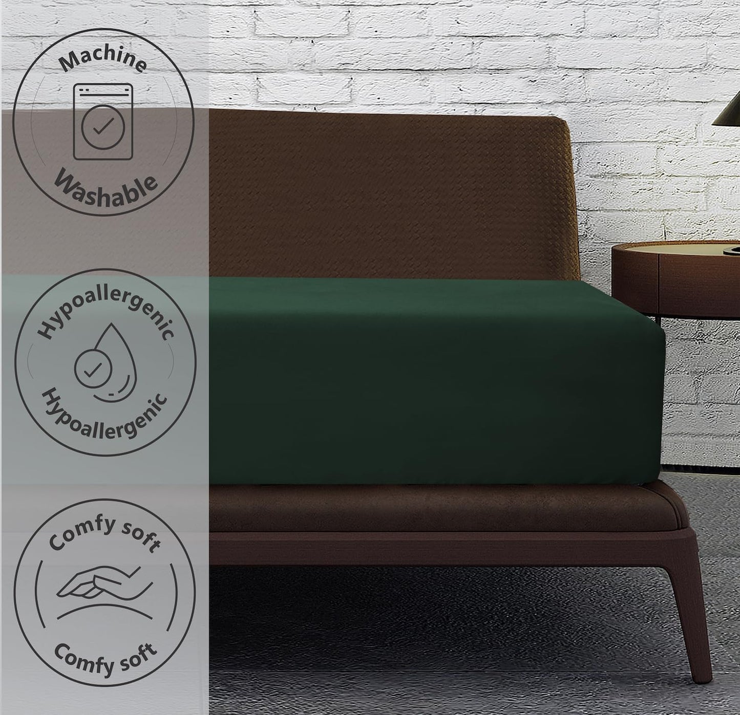 Fitted Sheet Deep fit 12''/30cm Microfiber Easy Care - Ultra Soft Brushed Wrinkle and Fade Resistance