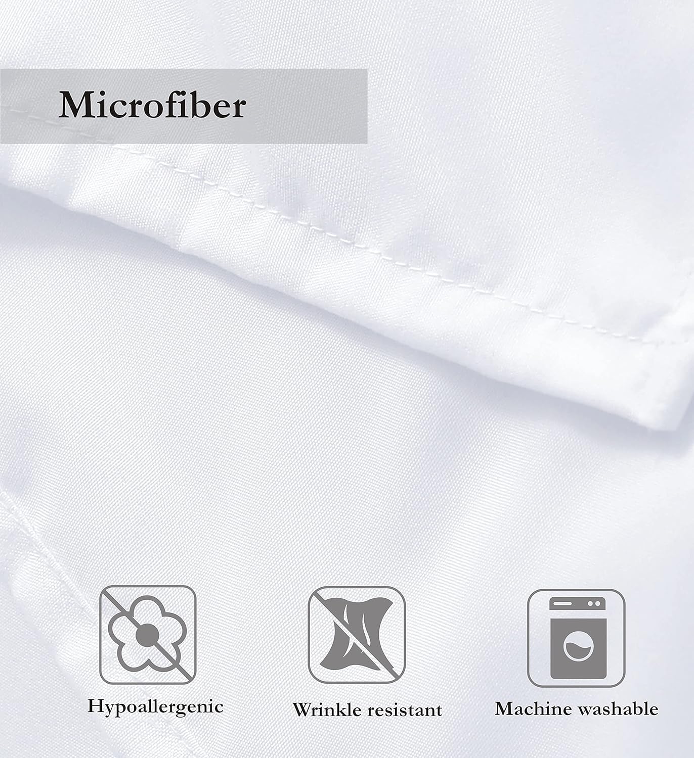 Fitted Sheets & Pillowcases Set King 4Pcs - Easy Care Brushed Microfiber