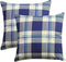 Cushion Cover Pack of 4 Blue Check Cushion 100% Cotton
