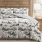 Coverless Printed Aurora Black Velvet Reversible Comforter Set - 3-Pieces , 10.5 Tog