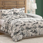 Coverless Printed Aurora Black Velvet Reversible Comforter Set - 3-Pieces , 10.5 Tog