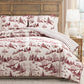 Coverless Printed Aurora Red Velvet Reversible Comforter Set - 3-Pieces , 10.5 Tog