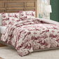 Coverless Printed Aurora Red Velvet Reversible Comforter Set - 3-Pieces , 10.5 Tog
