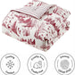 Coverless Printed Aurora Red Velvet Reversible Comforter Set - 3-Pieces , 10.5 Tog