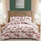 Coverless Printed Aurora Red Velvet Reversible Comforter Set - 3-Pieces , 10.5 Tog