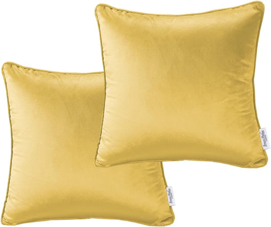Velvet Cushion Covers 45x45 cm Pack of 2  Ocher