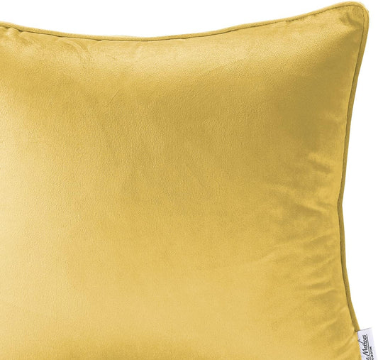 Velvet Cushion Covers 45x45 cm Pack of 2  Ocher