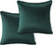 Velvet Cushion Covers 45x45 cm Pack of 2 Bottle Green