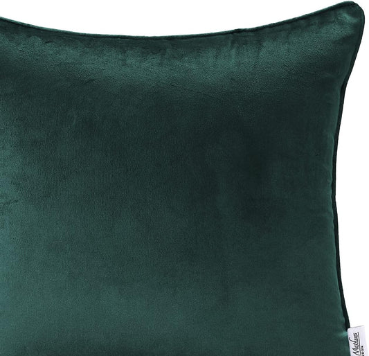 Velvet Cushion Covers 45x45 cm Pack of 2 Bottle Green