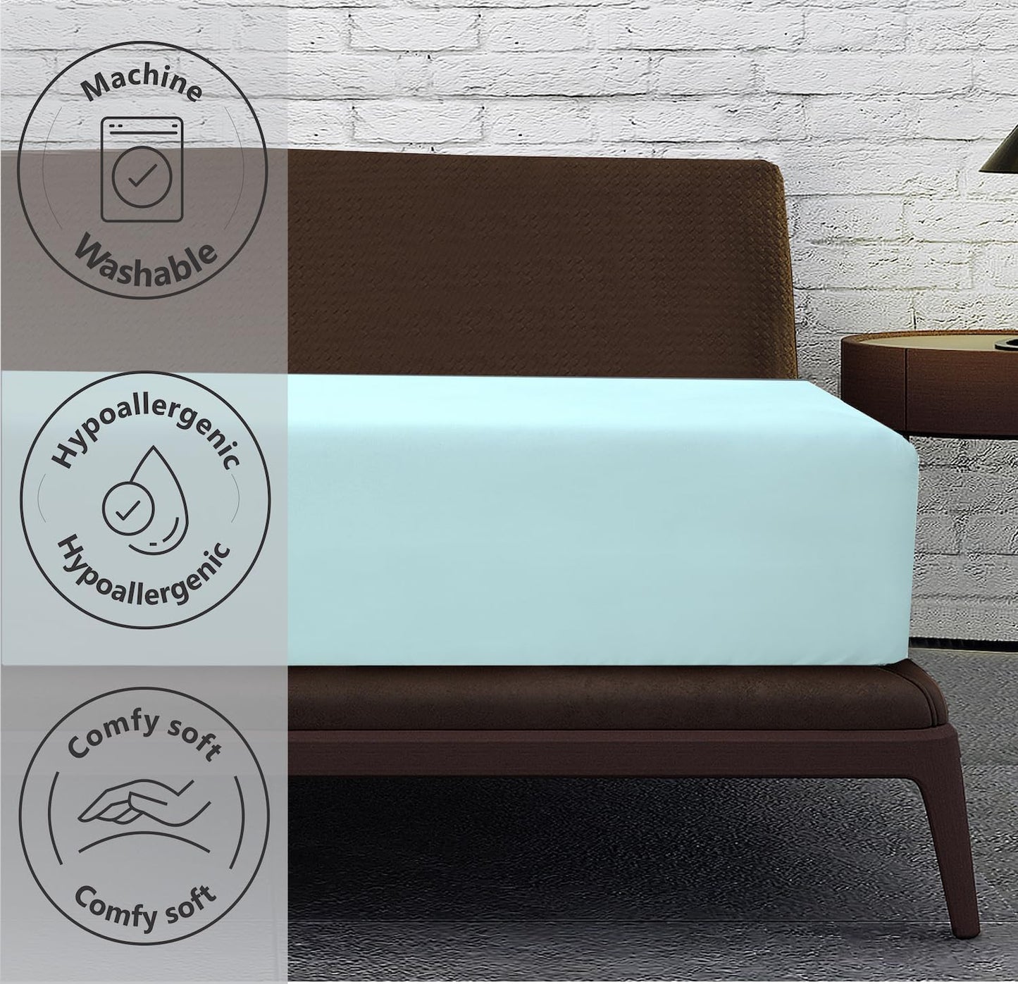 Fitted Sheet Deep fit 12''/30cm Microfiber Easy Care - Ultra Soft Brushed Wrinkle and Fade Resistance