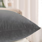 Velvet Cushion Covers 45x45 cm Pack of 2  Charcoal