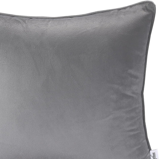 Velvet Cushion Covers 45x45 cm Pack of 2  Charcoal