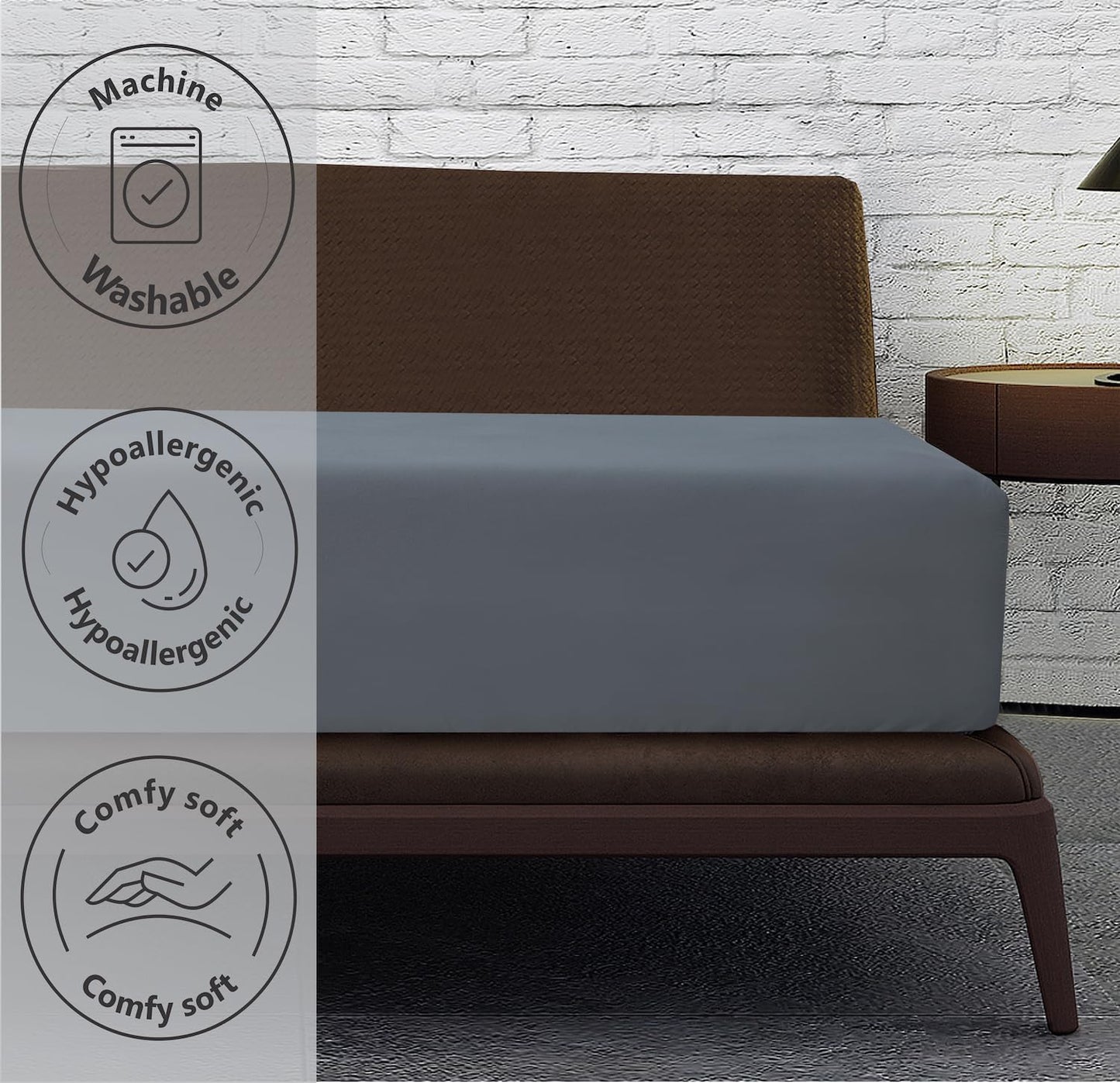 Fitted Sheet Deep fit 12''/30cm Microfiber Easy Care - Ultra Soft Brushed Wrinkle and Fade Resistance