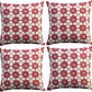 Cushion Cover Pack of 4 Geo Red Cushion 100% Cotton