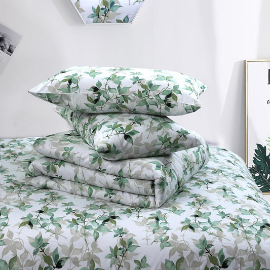 Premium Microfiber Printed Duvet Cover Sets Water Leaves