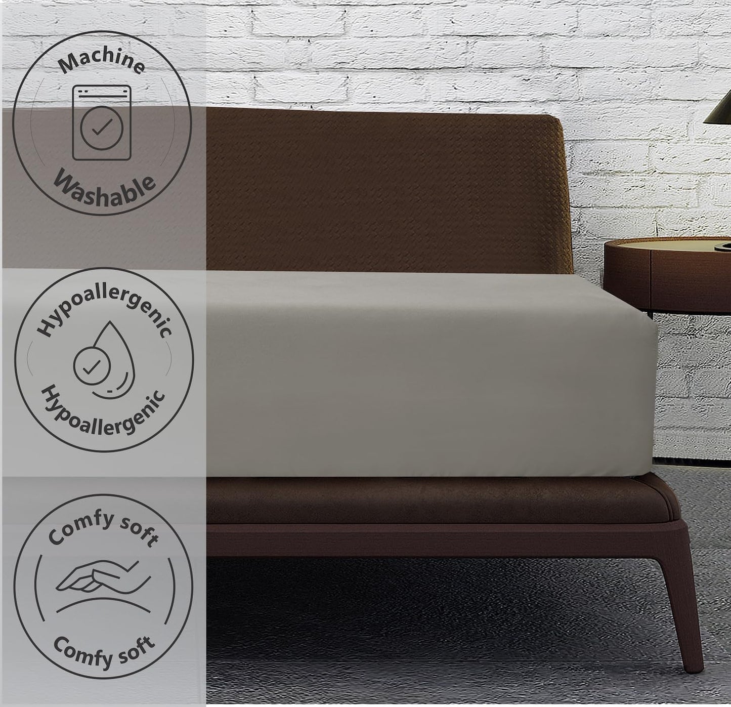 Fitted Sheet Deep fit 12''/30cm Microfiber Easy Care - Ultra Soft Brushed Wrinkle and Fade Resistance