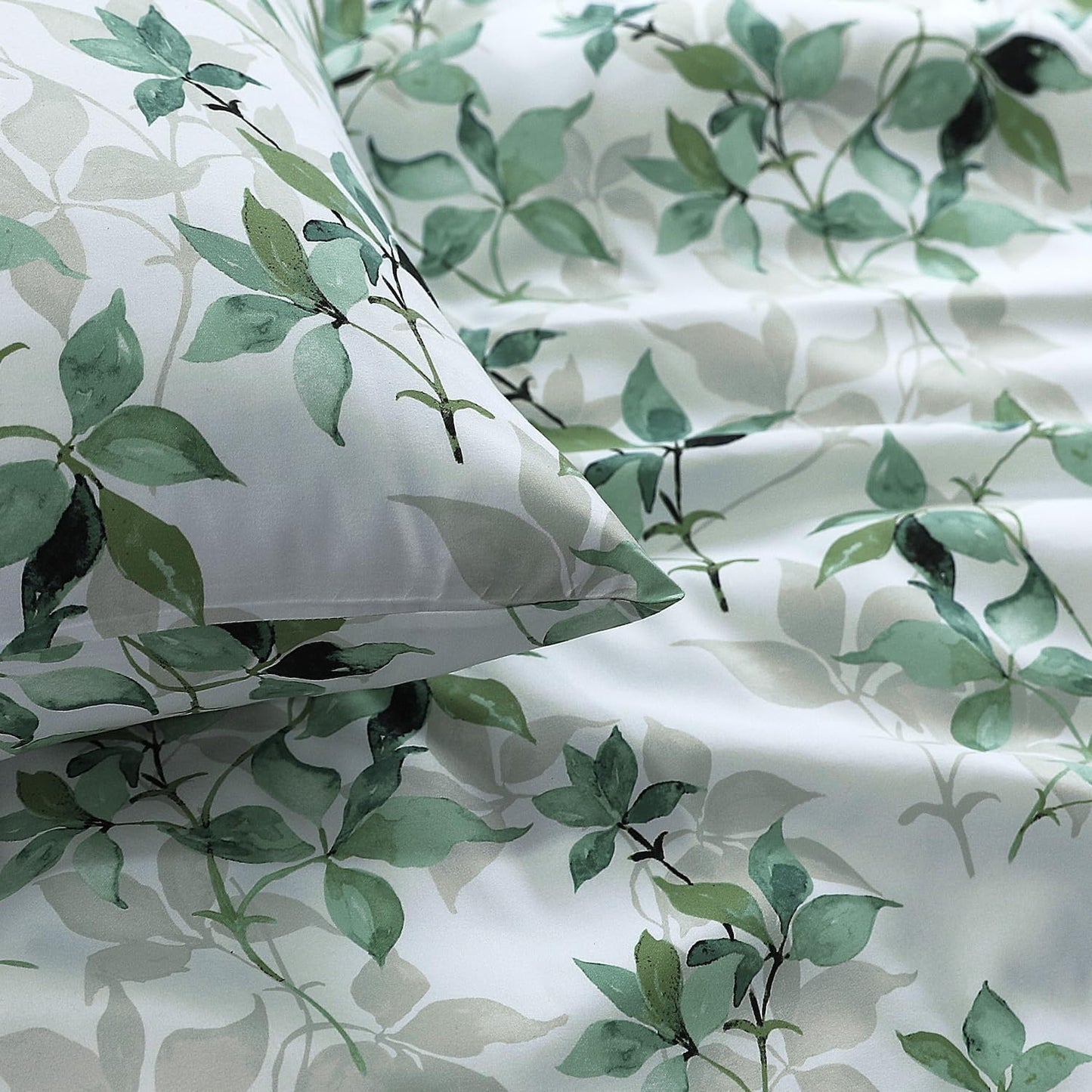 Premium Microfiber Printed Duvet Cover Sets Water Leaves