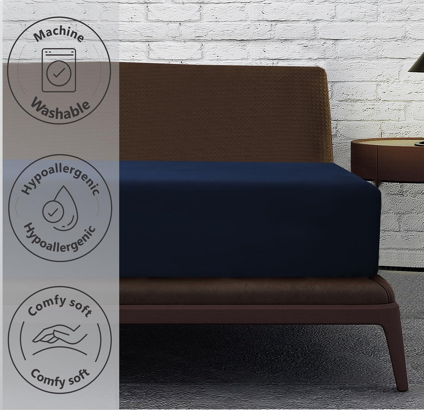 Fitted Sheet Deep fit 12''/30cm Microfiber Easy Care - Ultra Soft Brushed Wrinkle and Fade Resistance