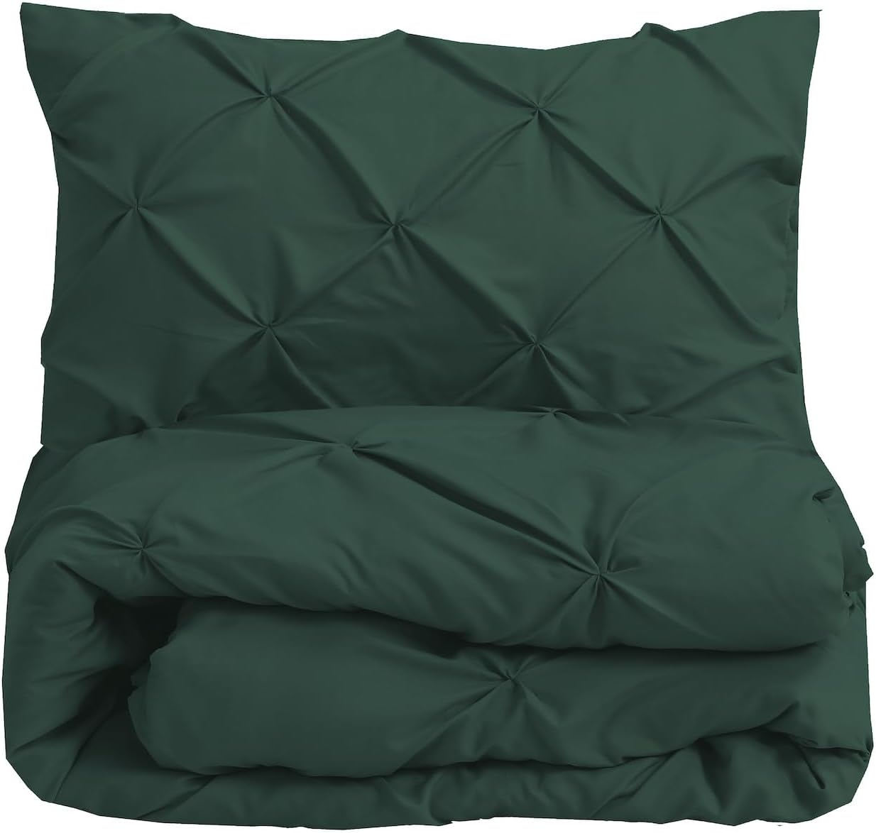 Pintuck Duvet Cover Set Pinch Pleat Soft Microfiber Quilt Cover - 3Pcs