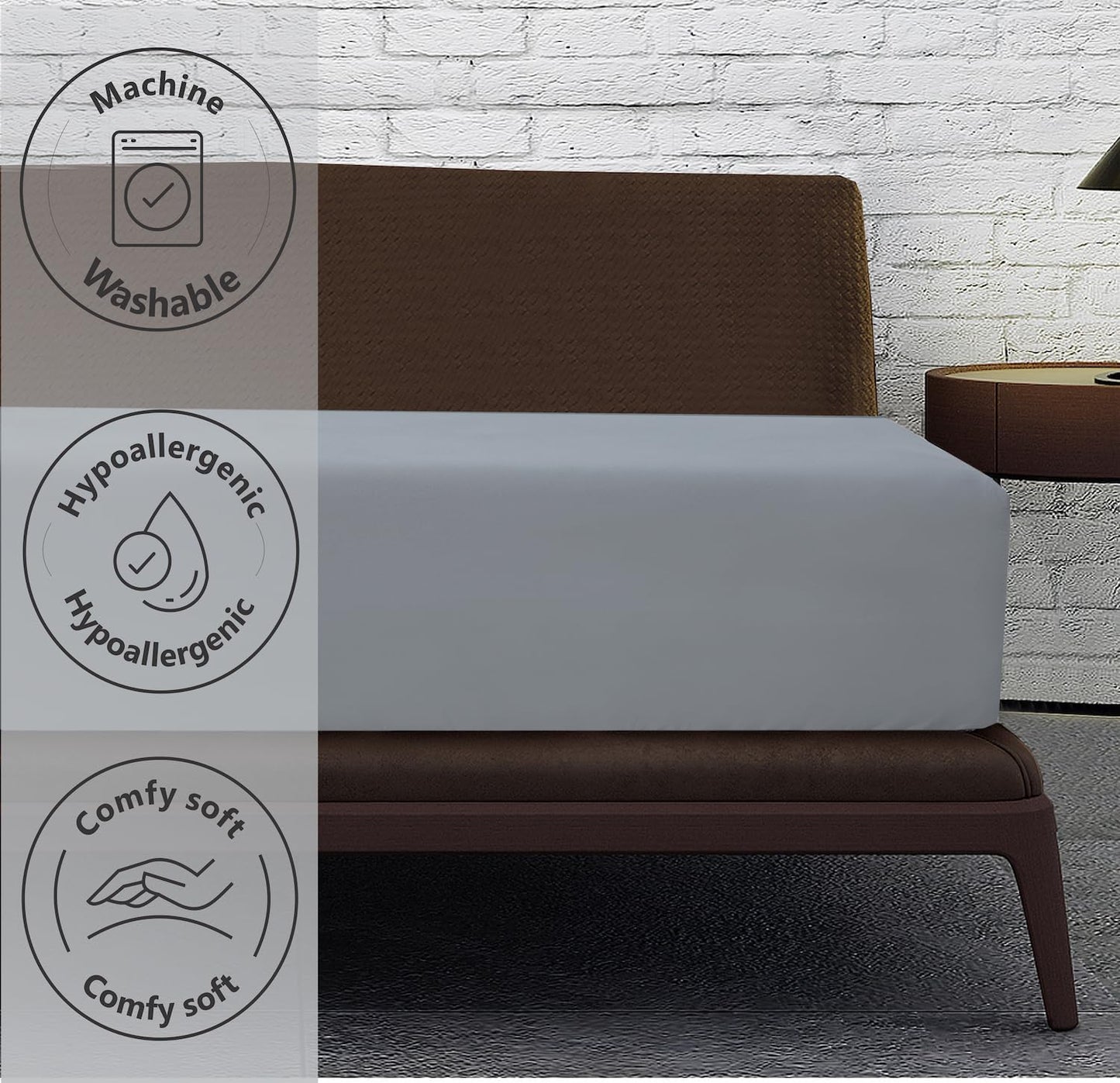 Fitted Sheet Deep fit 12''/30cm Microfiber Easy Care - Ultra Soft Brushed Wrinkle and Fade Resistance