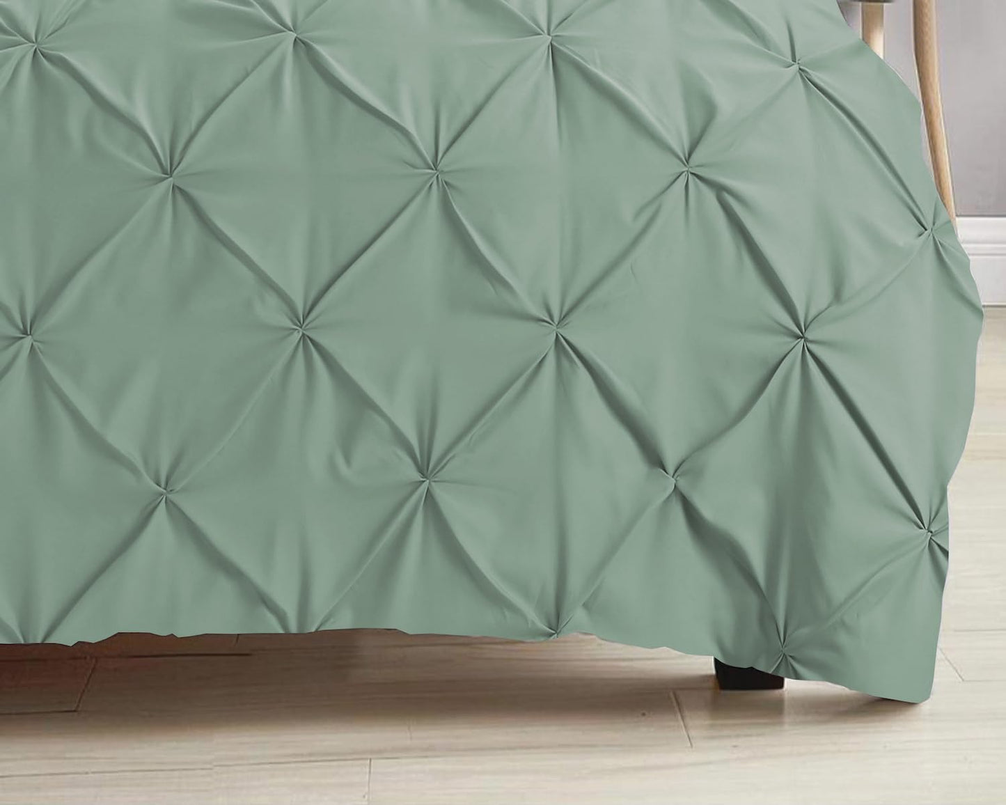 Pintuck Duvet Cover Set Pinch Pleat Soft Microfiber Quilt Cover - 3Pcs