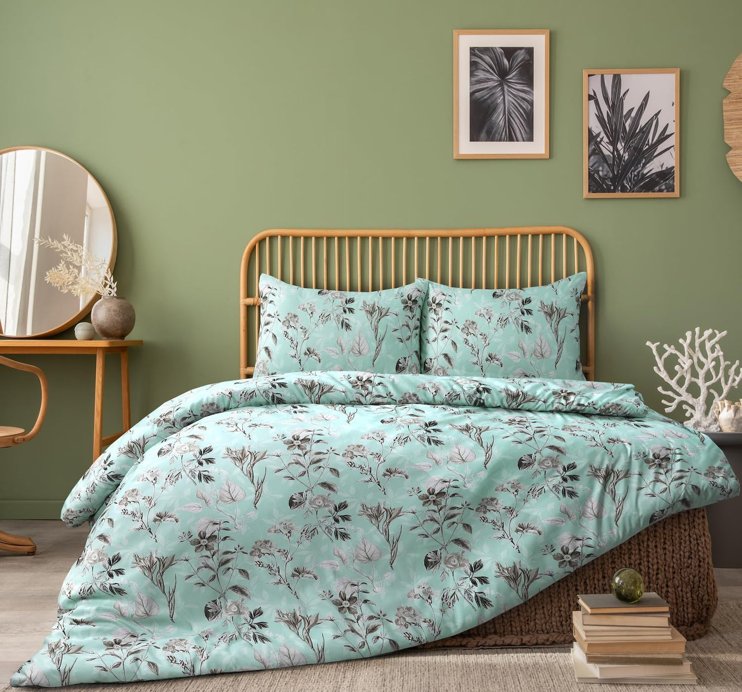 Premium Microfiber Printed Duvet Cover Sets Vintage Floral
