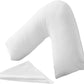 V Shaped Pillowcase Maternity Neck Support White