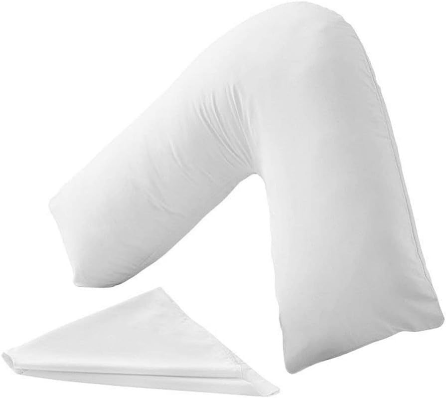 V Shaped Pillowcase Maternity Neck Support White