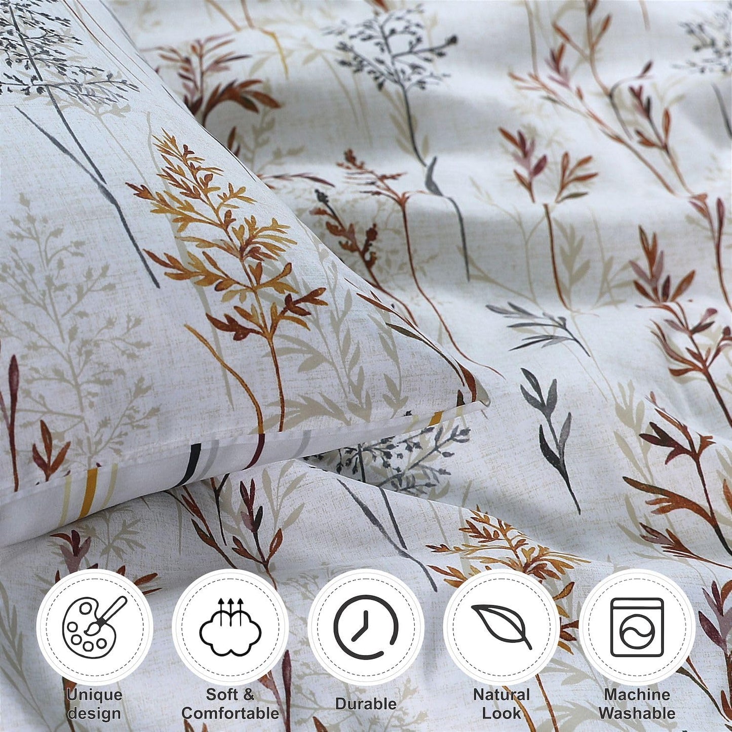Premium Microfiber Printed Duvet Cover Sets Wildflowers